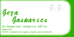 geza gasparics business card